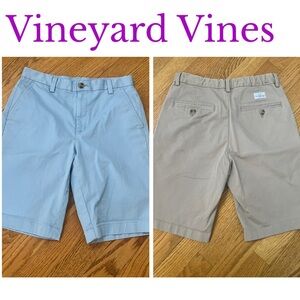 Vineyard Vines set of 2 Light Blue & Khaki/Tan Shorts Adjustable Preppy Uniform